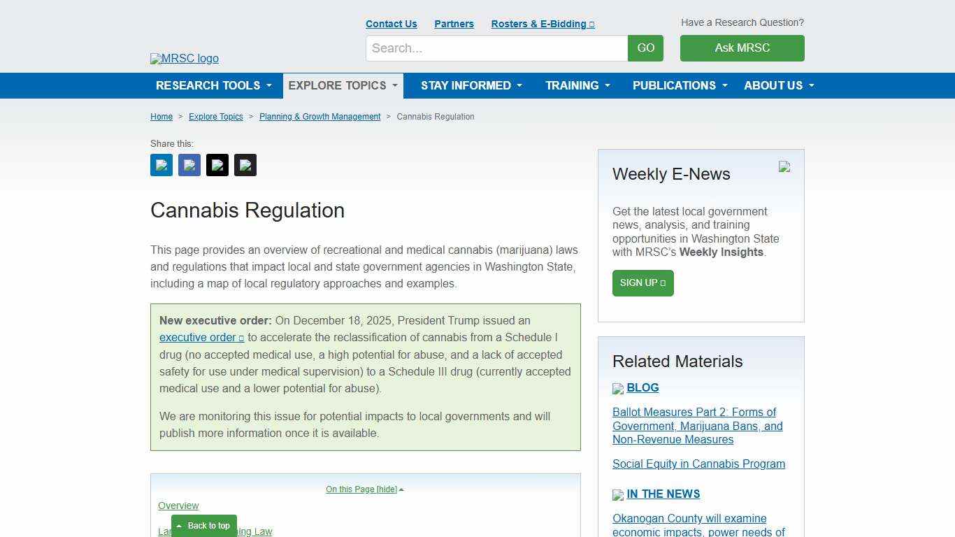 MRSC - Cannabis Regulation